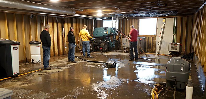 Cleaning Sewage From Basement Floor in Wheat Ridge
